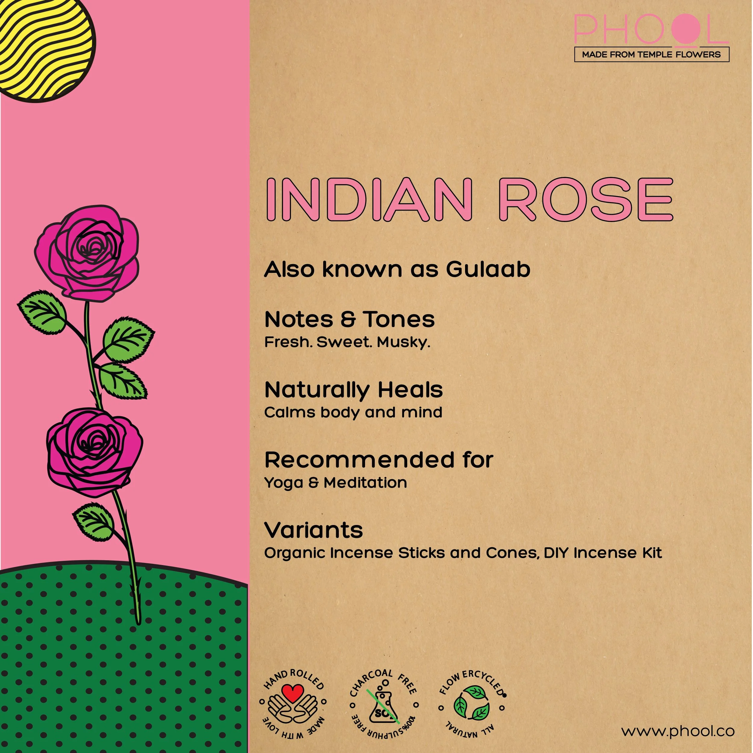 Phool Natural Incense Sticks - Indian Rose - Image 5