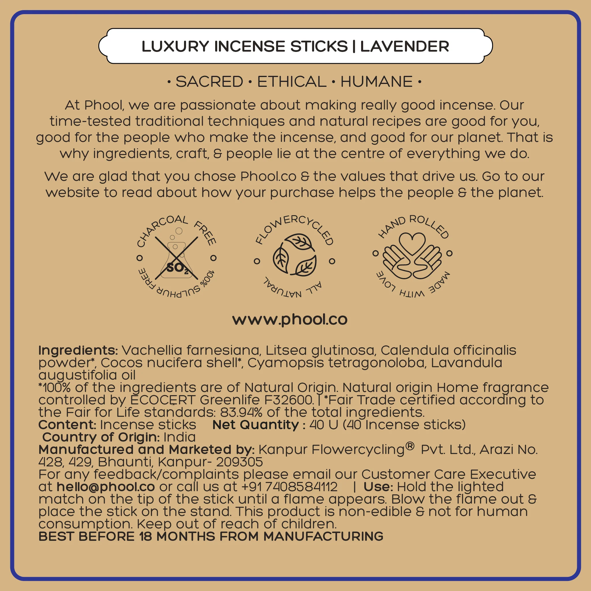 Phool Natural Incense Sticks - Lavender - Image 5