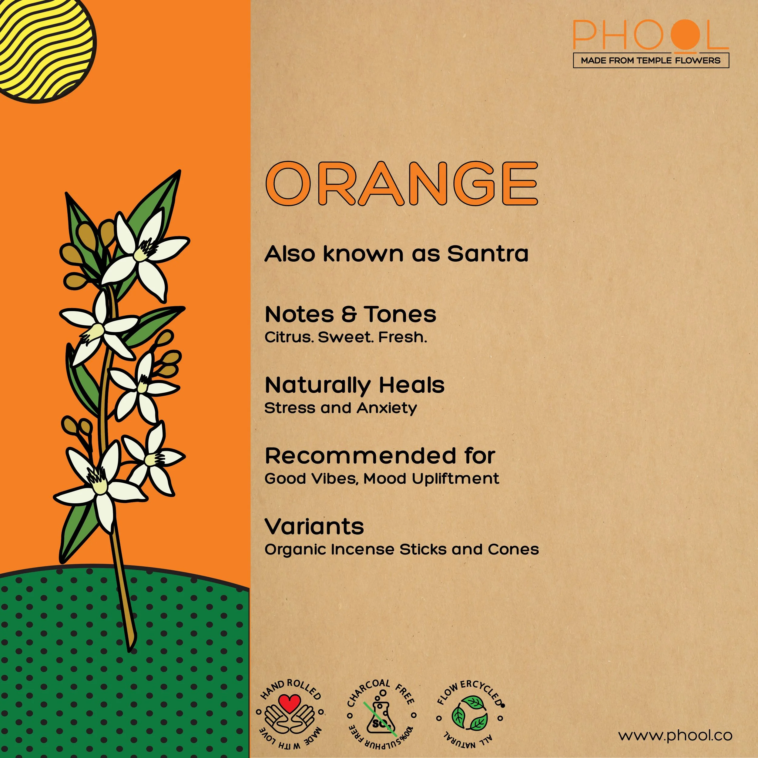 Phool Natural Incense Sticks - Orange - Image 4