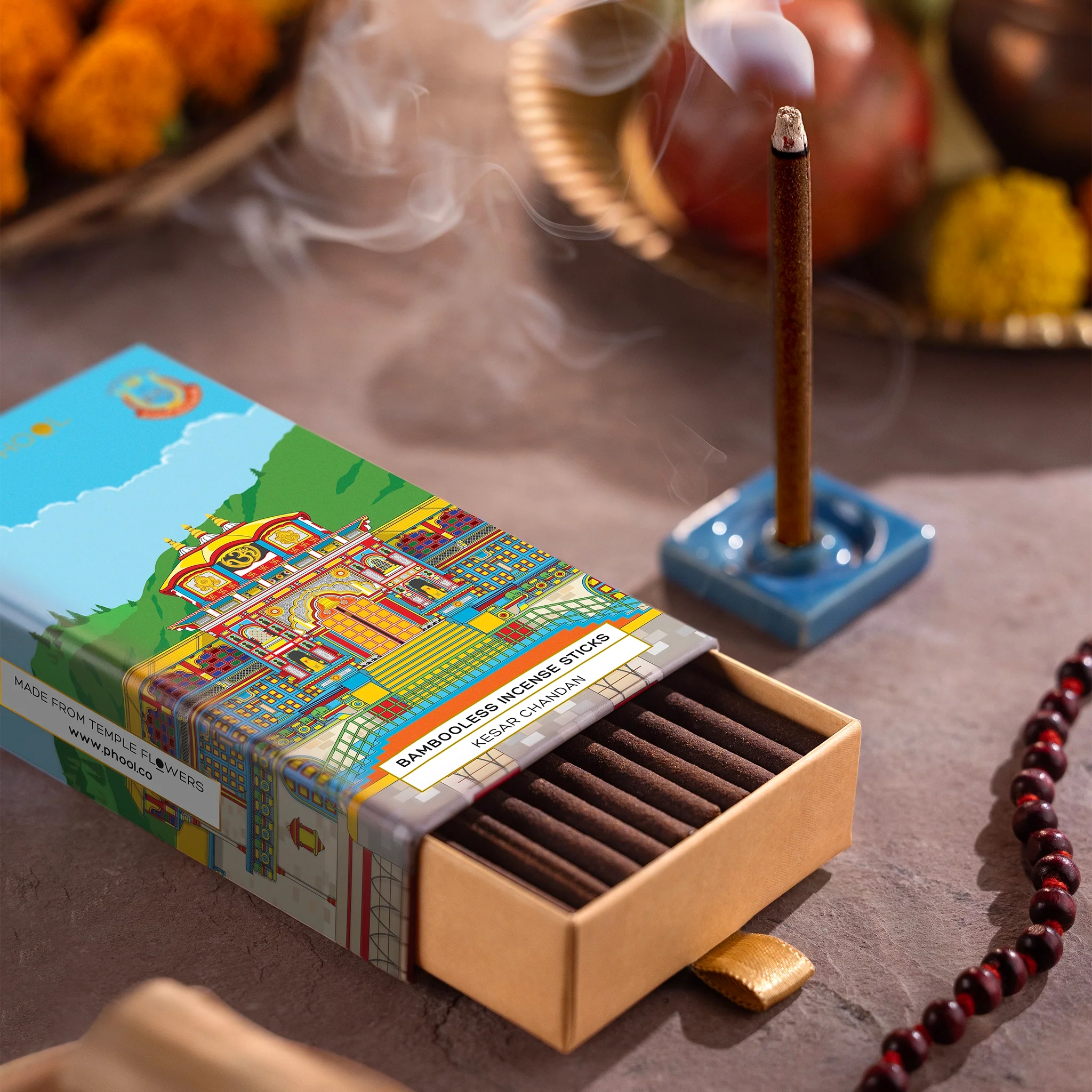 Phool Badrinath Kesar Chandan Bambooless Incense Sticks - Image 3