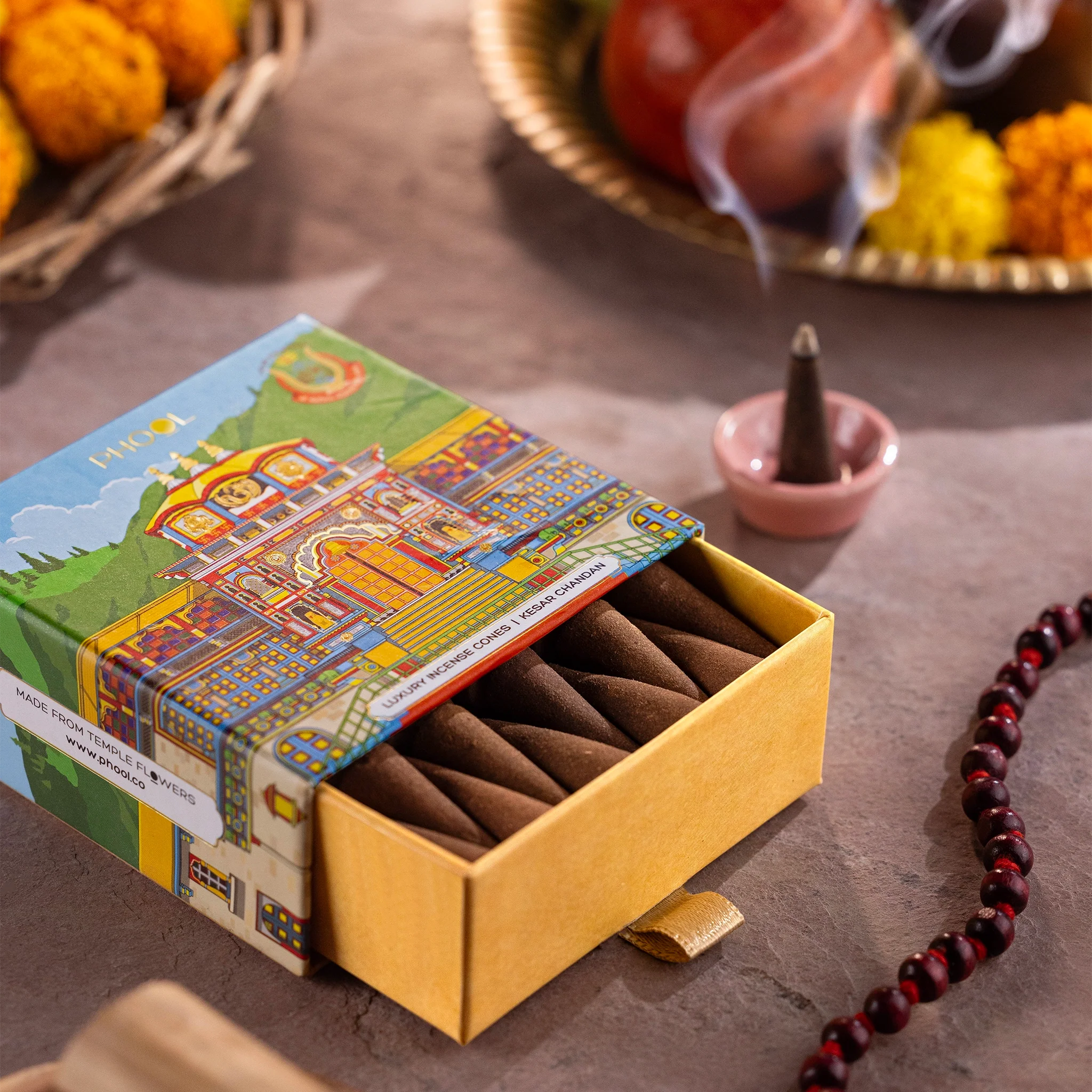 Phool Badrinath Kesar Chandan Incense Cones - Image 3