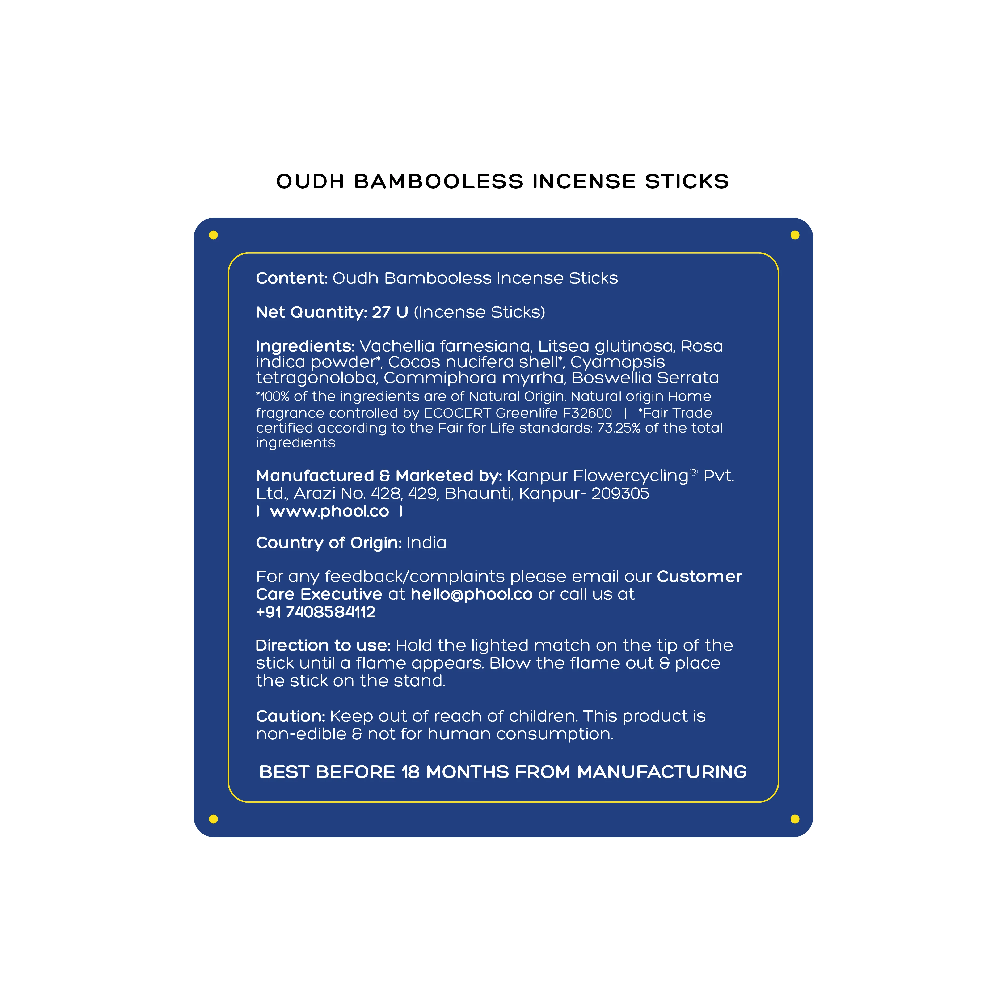 Phool Bambooless Incense Sticks - Oudh - Image 5