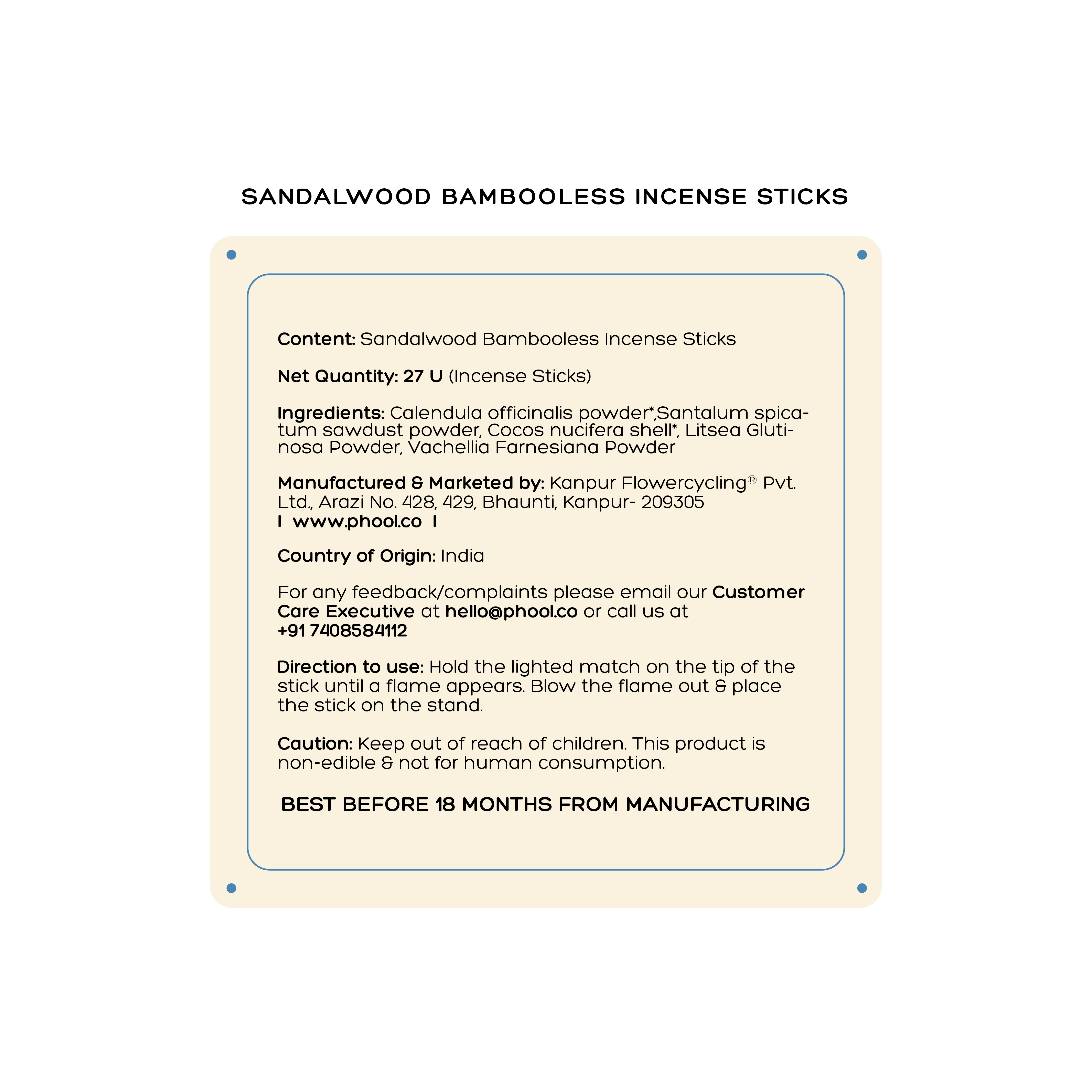 Phool Bambooless Incense Sticks - Sandalwood - Image 5