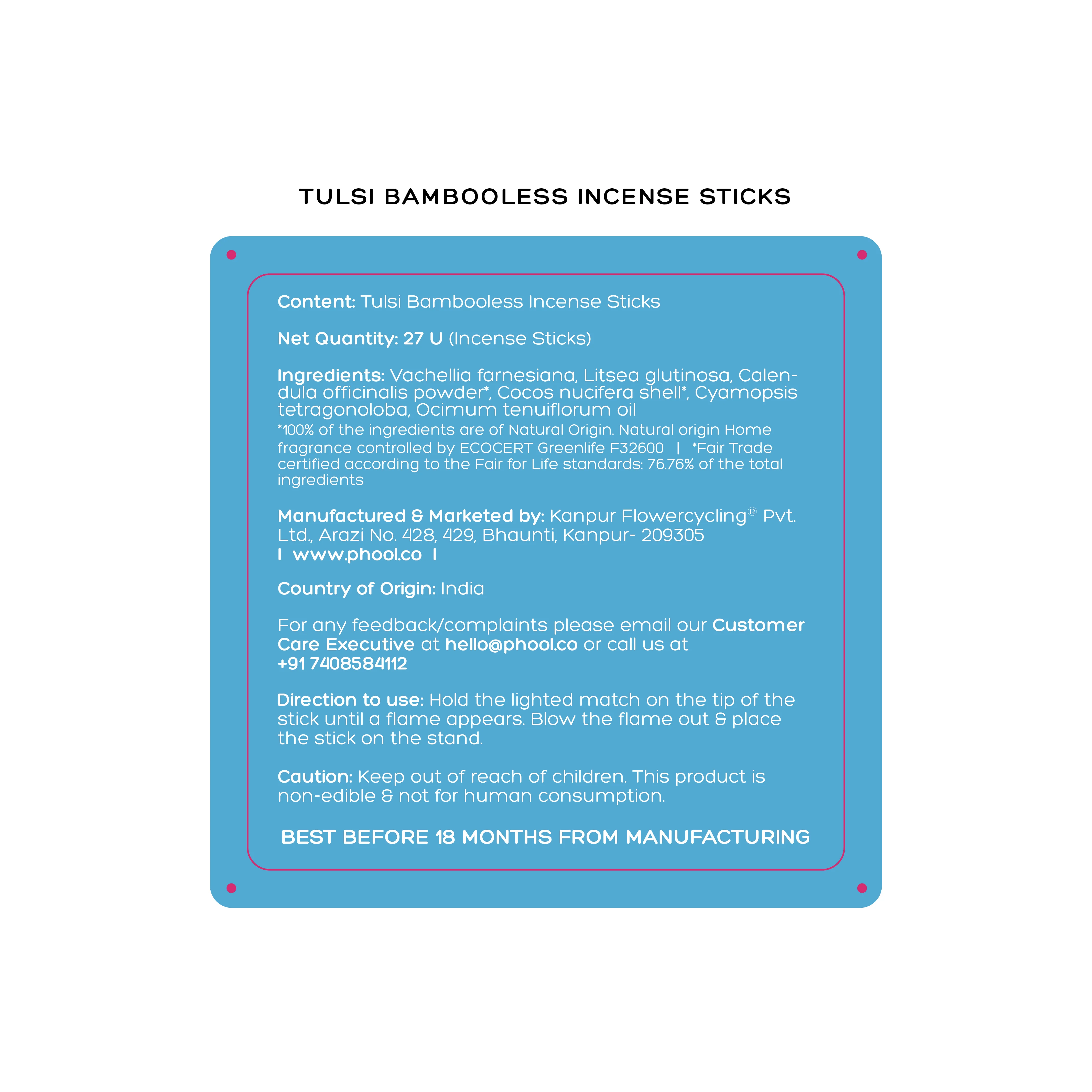 Phool Bambooless Incense Sticks - Tulsi - Image 5