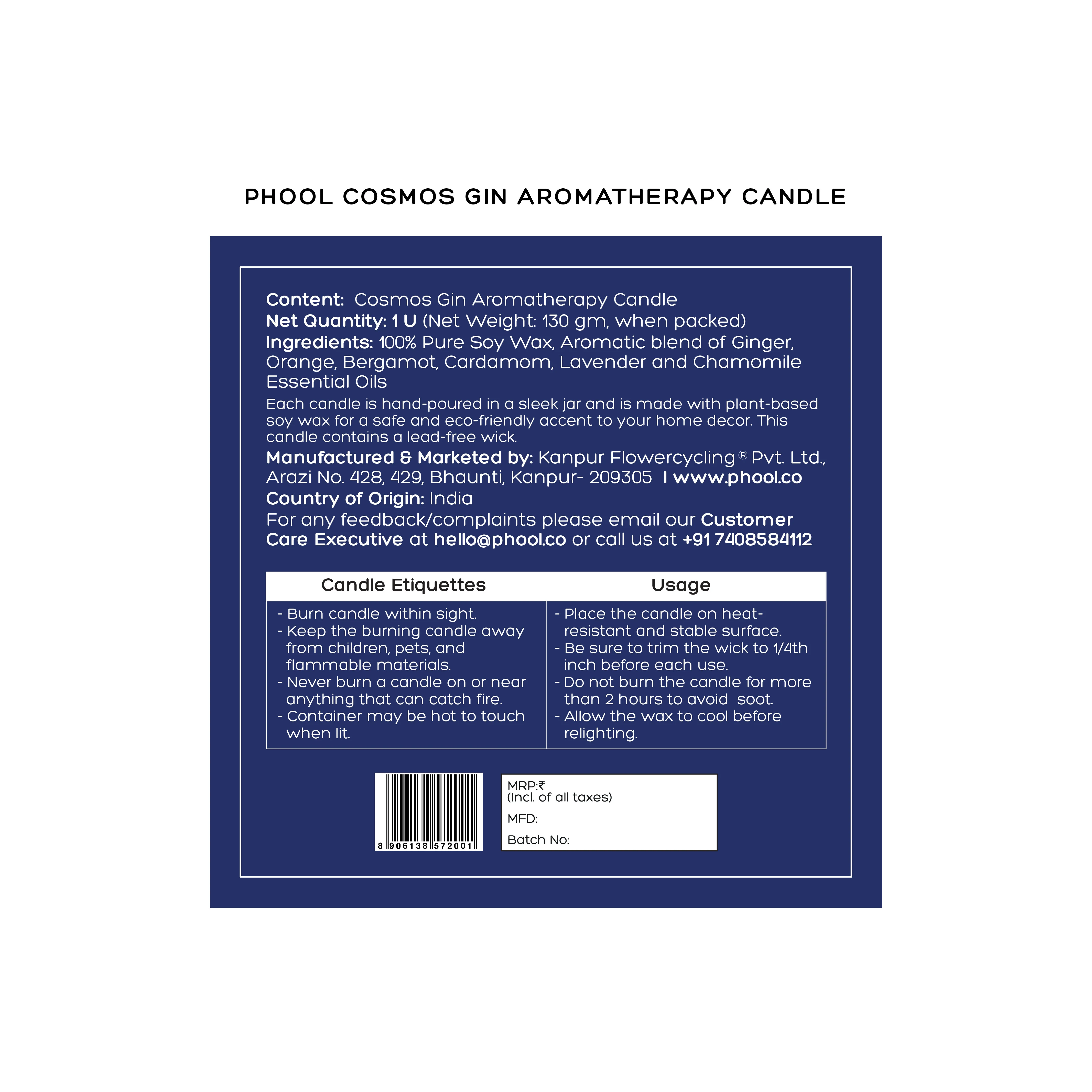 Phool Cosmos Gin Soy Candle - Image 5