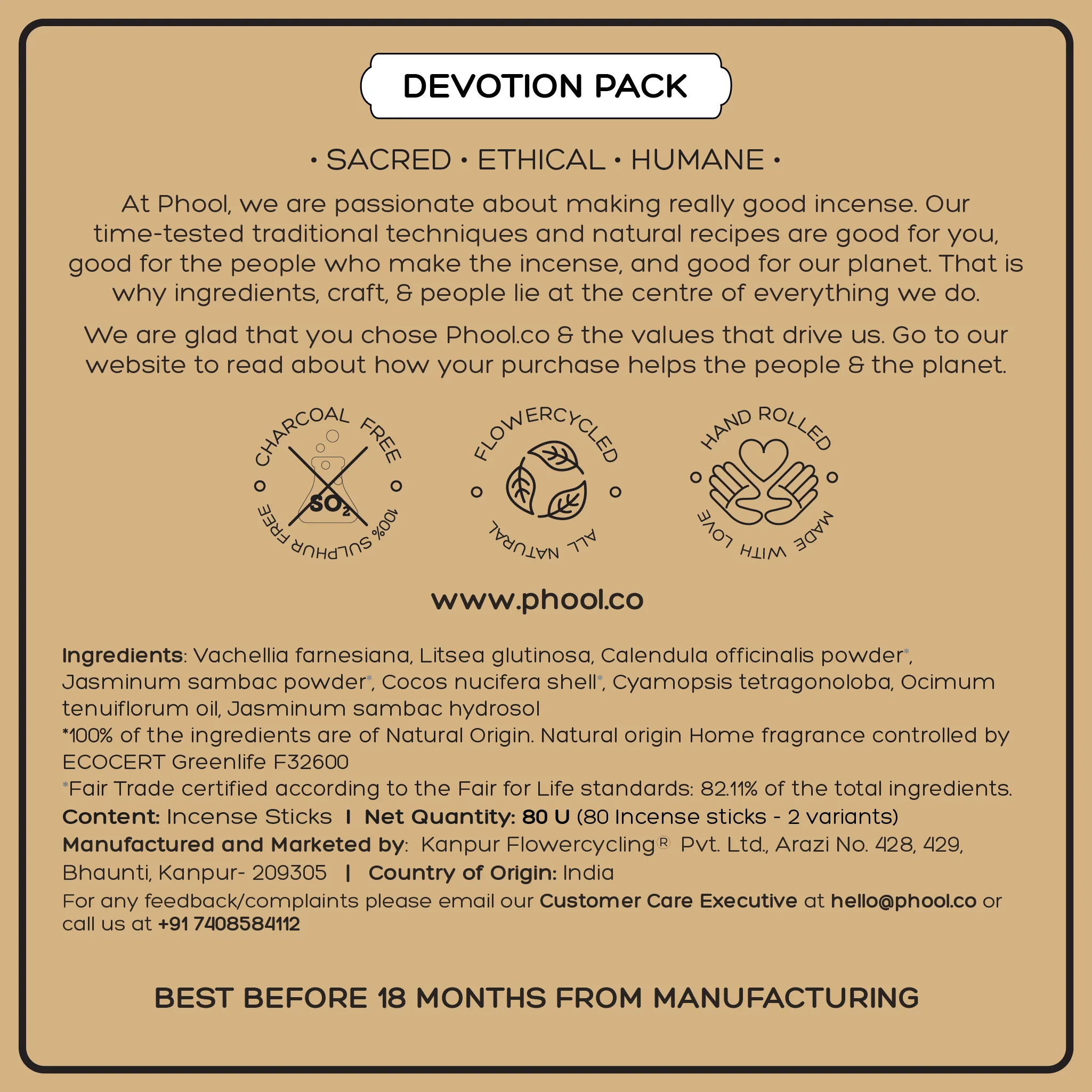 Phool Devotion Pack - Natural Incense Sticks (Tulsi & Jasmine) - Image 8