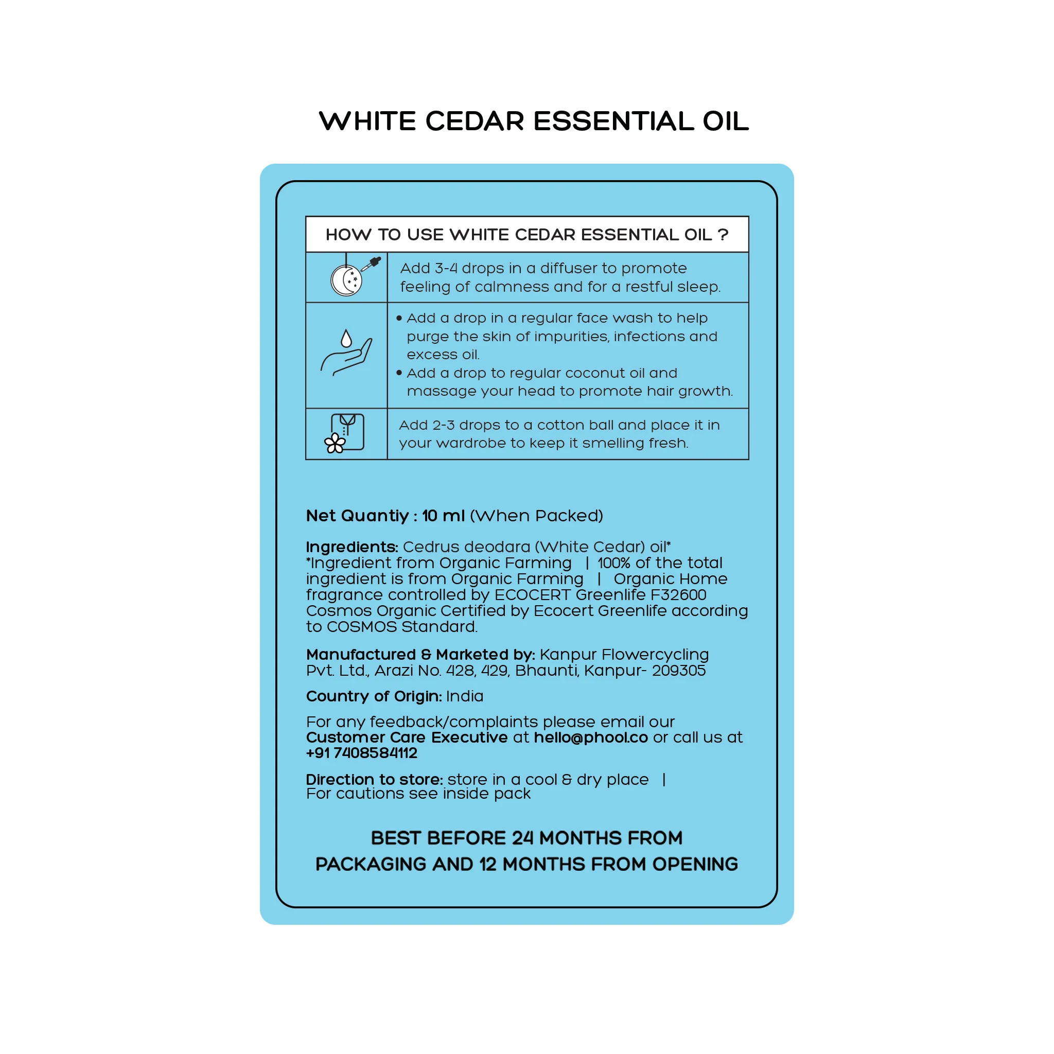 Phool White Cedar Essential Oil (10ml) - Image 4