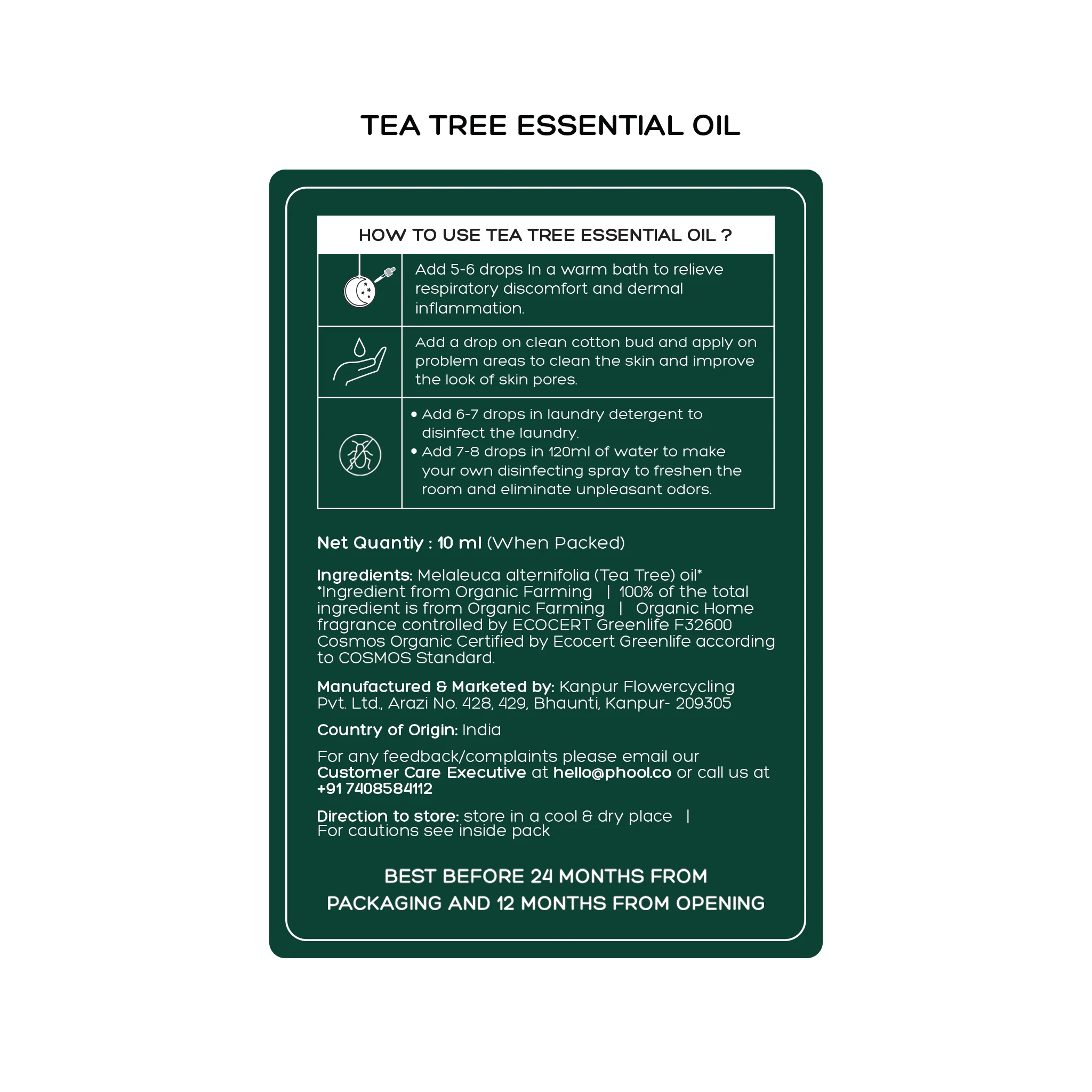 Phool Tea Tree Essential Oil (10ml) - Image 5