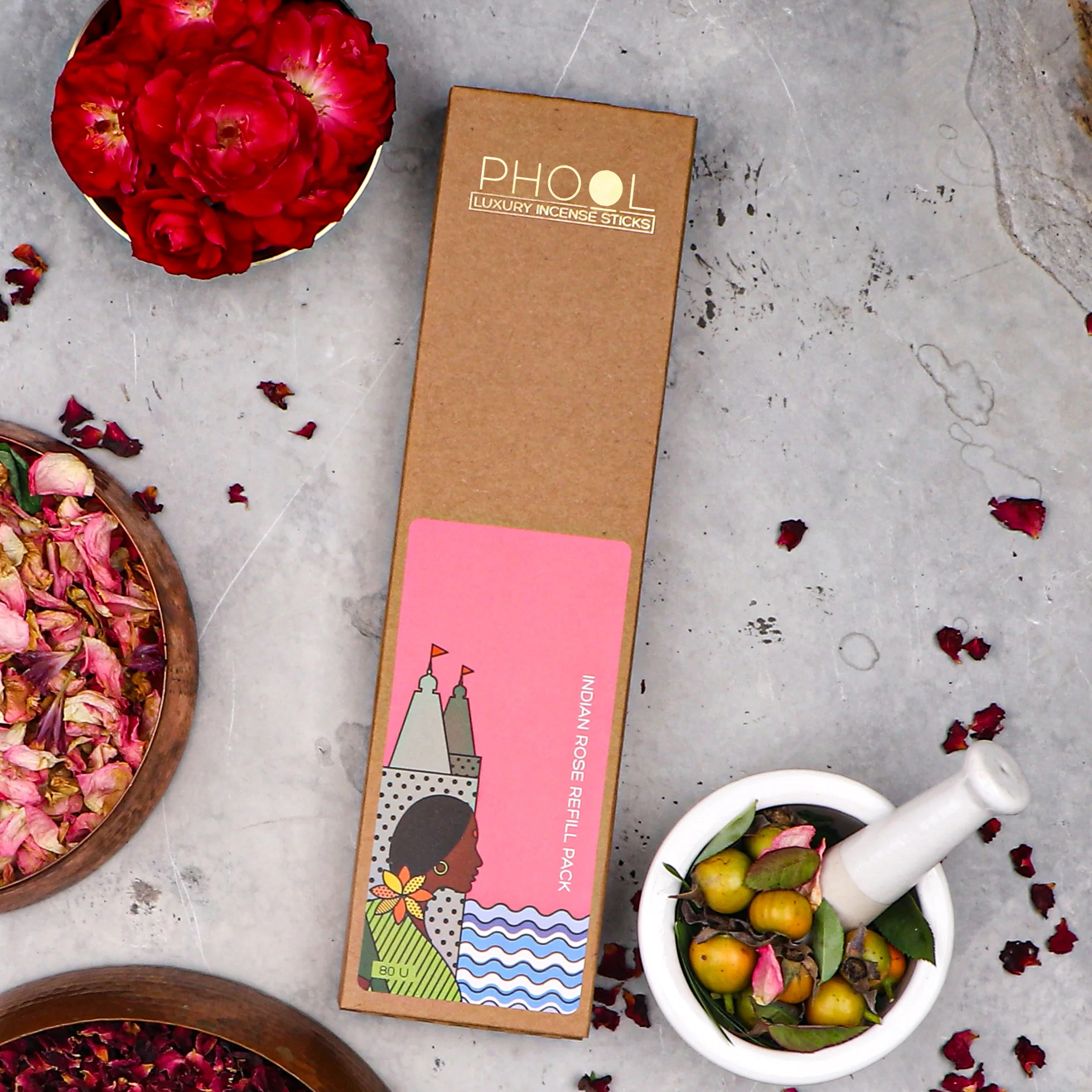 Phool Natural Incense Sticks Refill pack - Indian Rose - Image 3