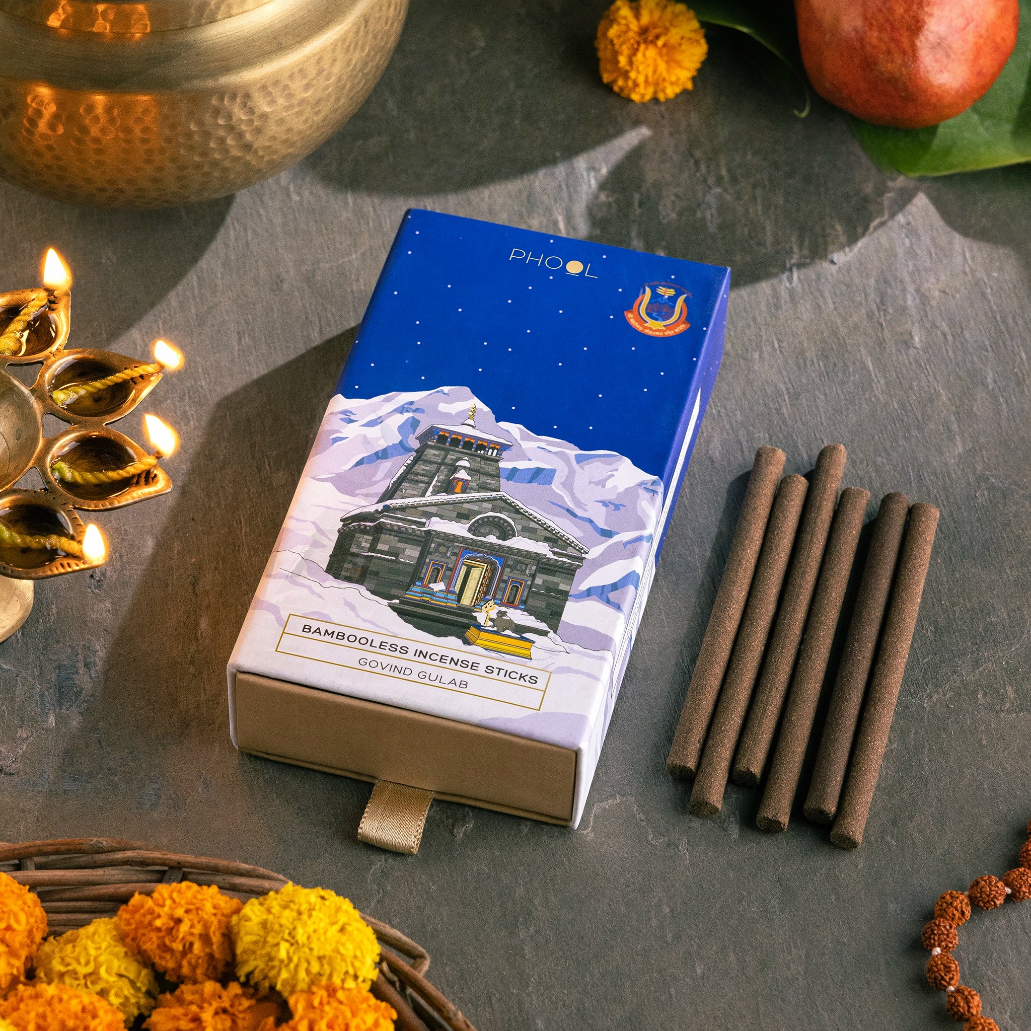 Phool Kedarnath Govind Gulab Bambooless Incense Sticks - Image 3