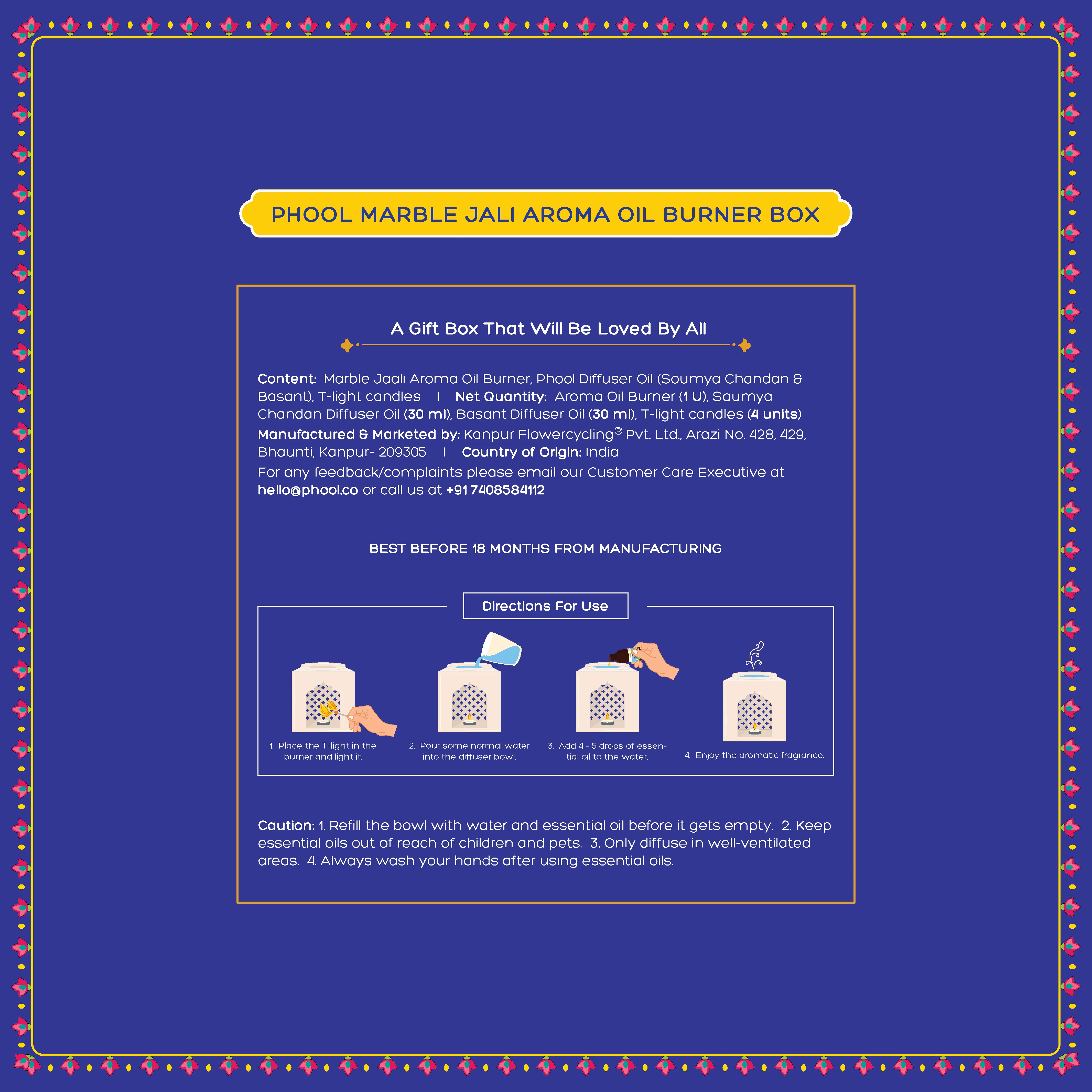 Phool Marble Jali Aroma Oil Burner - Image 6