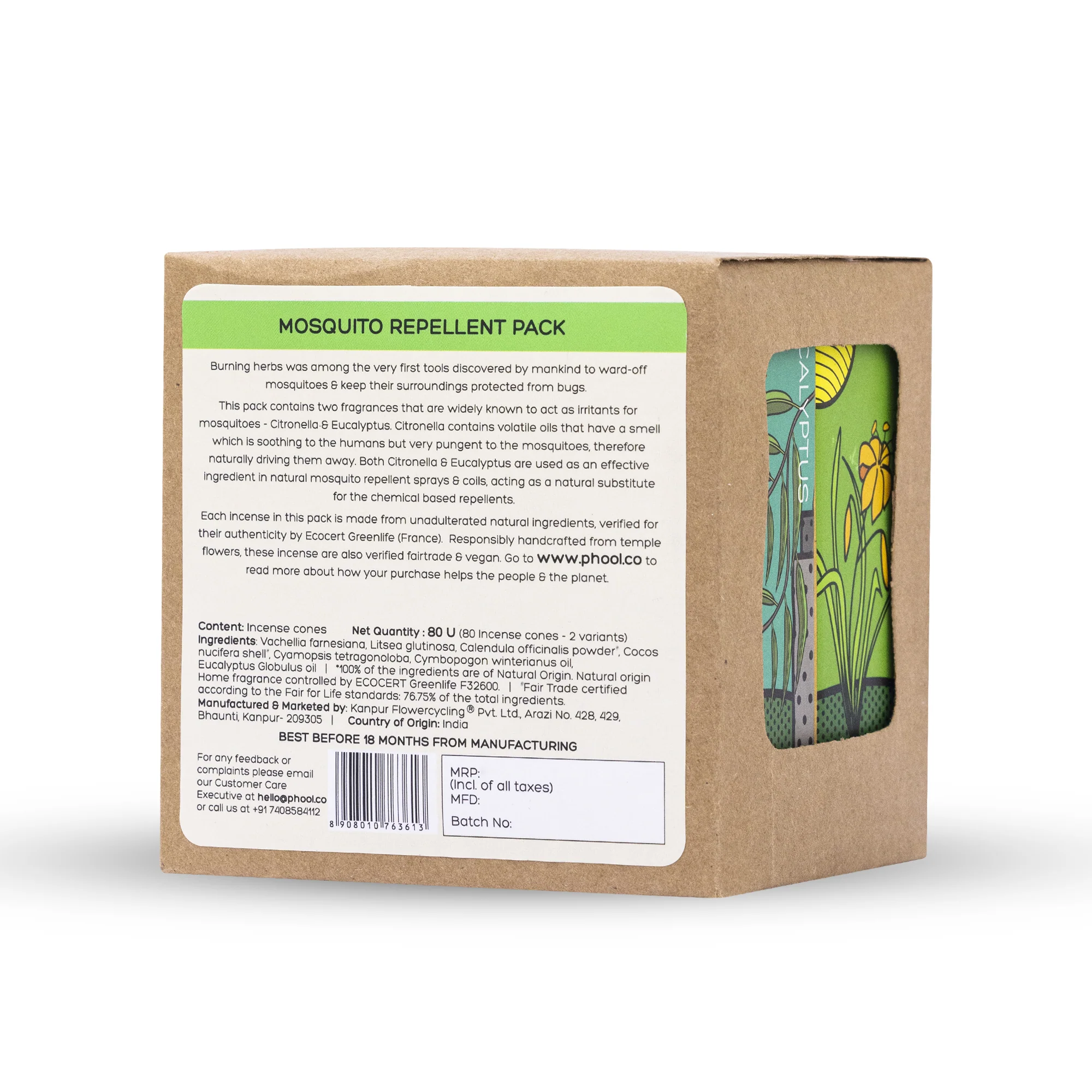 Phool Mosquito Repellent Pack - Natural Incense Cones (Citronella & Eucalyptus) - Image 5