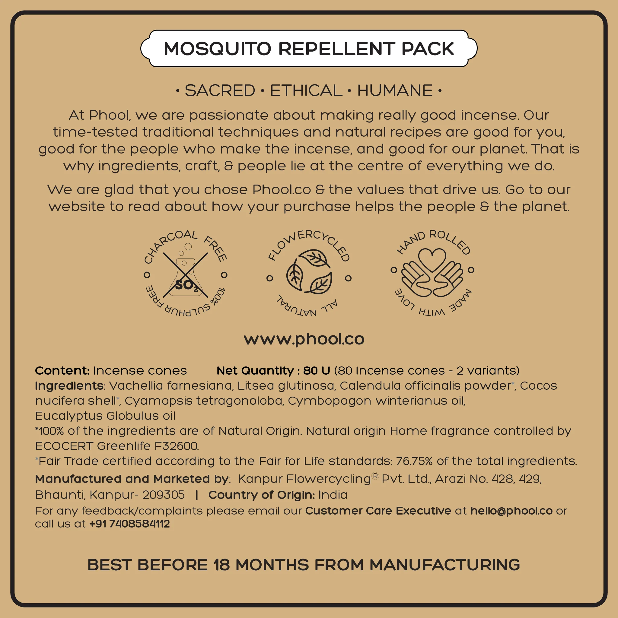 Phool Mosquito Repellent Pack - Natural Incense Cones (Citronella & Eucalyptus) - Image 6