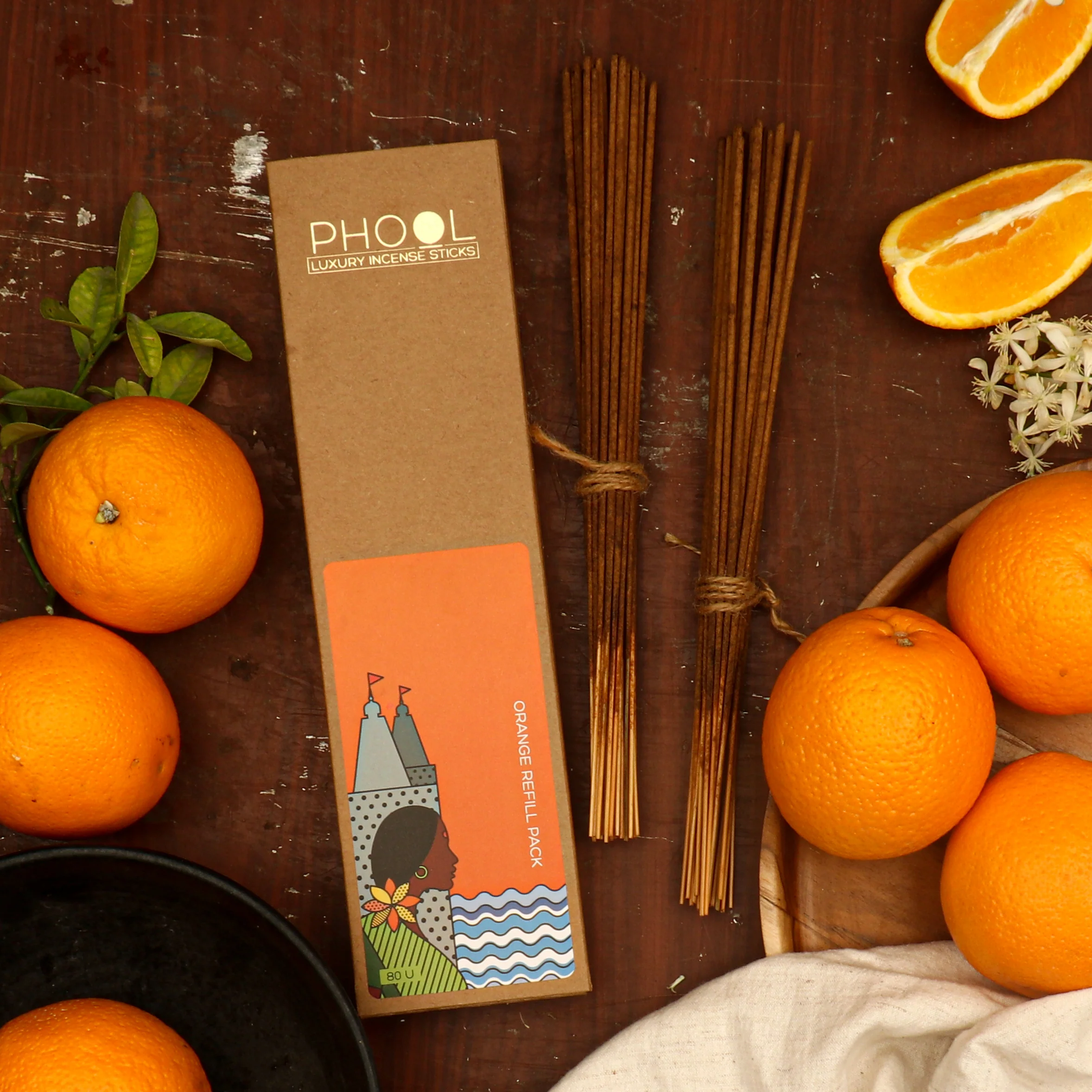Phool Natural Incense Sticks Refill pack - Orange - Image 3